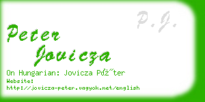 peter jovicza business card